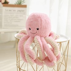 애착인형 문어인형 애착 인형 동물 귀여운 봉제인형 선물 아기 봉제 모찌, 핑크 문어, 40cm
