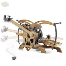 굴림 과학 르네상스 시간 기어 구조 교육용 조립 타이머 기계장치 구슬 목재 키트, 1개