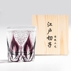 BRAVOMART 日式江戶切子 放射羽紋 威士忌杯, 1個