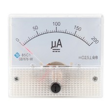 shangren 클래스 2.5 정확도 DC0-50μA 0-200μA 0-20A 직사각형 아날로그 패널 미터 암미터 화이트, 63x56x58mm, 플라스틱, DC 0-200uA, 1개