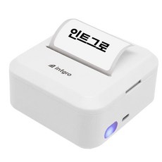 인트그로 감열식 미니 휴대용 네임스티커 라벨프린터 T300, 1개, T300_화이트 스모크