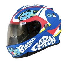 NIKKO 貓貓蟲咖波 聯名款 夜光型騎士全罩安全帽 N-902II #14 藍色霧面 可掀式汽水帽, 霧藍色, 1個