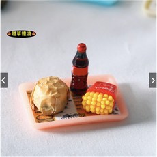 隨草憶境 迷你仿真漢堡薯條可樂速食套餐 BJD袖珍食玩微縮場景模型, 1個, 一組6款入（漢堡款，詳見說明，★促銷★）