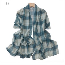 히잡 스카프 여성용 클래식 영국 격자 무늬 쉬폰 레이디 랩 숄 이슬람 머리띠 프린트 175x70cm