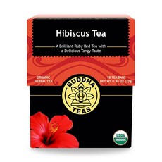 Buddha Teas Hibiscus Tea 부다티 히비스커스 허브티 18티백 0.96oz(27g) 4팩, 27g, 18개입