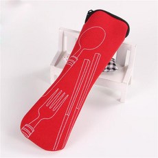 1PC 식기 가방 지퍼와 함께 빨 수있는 여행 칼 붙이 키트 케이스 휴대용 주머니 저녁 식사 가정용 도구 여행 캠핑 스푼, 1개