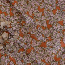 CRT 068 탐나요 순면 무늬 원단 포지타노 리프 코튼 패턴 패브릭 대폭 천, 1개, 오렌지