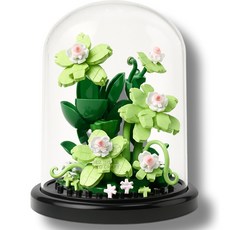 [네오 크래프트] 꽃 블록 장미 화분 방진 케이스 조립 세트 꽃다발 빌딩 블럭 미니 나노 해바라기 데이지 튤립 식물 바구니 디스플레이 플라워 만들기 DIY 건축 장식 선물 인테리어, 6. 산들 바람(Gentle Breeze), 1개