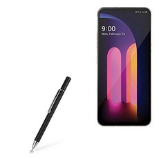 BoxWave LG V60 ThinQ 5G (싱글 스크린)와 호환되는 스타일러스 펜 - FineTouch 정전식 스타일러스 매우 정밀한 제트 블랙, BoxWave LG V60 ThinQ 5G (싱글 스크