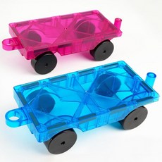 Bmag 2PCS 마그네틱 자동차 세트 건설 차량용 건물 타일 타일과 호환되는 소년 및 소녀를 위한 STEM 교육용, 100