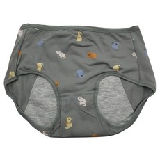 可愛貓咪圖案中高腰純棉內褲，親膚透氣舒適，多色可選, P3-06灰色