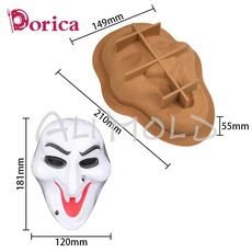 3D 광대 해골 마스크 무스 케이크 몰드 초콜릿 실리콘 DIY 할로윈 유령 석고 모델 주방 제빵기 액세서리, 01 빠른  Mainland, 12 MC 480