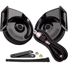 FARBIN방수 전기 경적 12v 높은낮은 톤 트럭 오토바이 기차 블랙블루레드옐로우, FB-DL84-BW, FB-DL84-BW