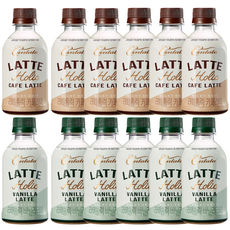 칸타타 라떼2종_ 라떼홀릭 카페라떼6개+라떼홀릭 바닐라라떼6개, 1세트, 240ml