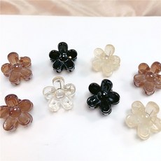 꽃 플라워 삔 미니삔 앞머리 연예인 강아지 고양이 미니핀 비비드 블랙 화이트 투명 집게핀 미니집게, 1개, N블루