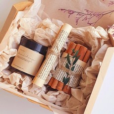 베니하우스 갈색병캔들 나무심지 시나몬스틱 선물세트, 갈색병캔들+시나몬스틱, 화이트머스크