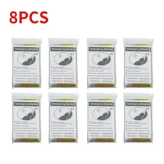5-30Pc 야외 비상 금은 생존 담요 방수 응급 처치 구조 커튼 호일 열 담요130X210Cm, 02 8PCS-Gold-Silver