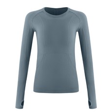 女圓領速干運動上衣 長袖跑步瑜伽健身服