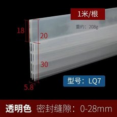 台灣熱銷 加厚款門縫門底密封條 自粘型隔音條 木門防盜門窗戶防風貼 擋水膠條, 1個, LQ7透明（1米長）1根價