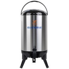 키친왕 보온보냉 물통 워터저그, 블랙+실버, 10L, 1개