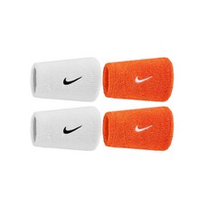 나이키 스우시 더블와이드 손목밴드, 4개, 화이트+오렌지