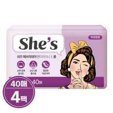 쉬즈 에브리데이롱 팬티라이너, 롱, 40개입, 4개