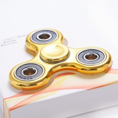 指尖陀螺 ABS電鍍合金材質 7*0.5公分 兒童玩具 紓壓 360度旋轉, 1個, 指尖陀螺【金色】, 金色