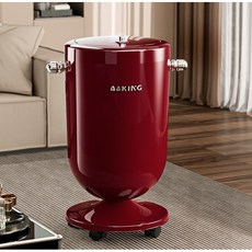BYOU 모던 디자인 스탠딩 인테리어 쓰레기통 20L 이동식 대용량 거실 주방용, 레드