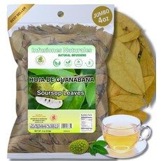 Guanábana Hojas (사워솝 잎차) - 점보 118.3ml(4온스) - 100% 천연 비건 GMO 프리 야생 제작 및 정통 - 카페인 프리 허브 티 - 30컵, 113g