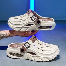 ALOTHUNDER 발편한 남성 아쿠아 EVA 무중력 쿠션 스트랩 샌들 실내외 슬리퍼