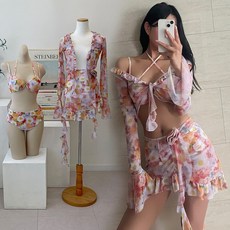 쥬시플라비키니세트 수영복 스커트 비치웨어 프릴, 상세페이지 참조