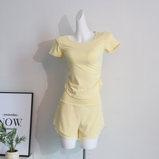 普拉提假兩件瑜伽短褲套裝：台灣發貨、速乾透氣、高彈力修身女款運動服飾，多場景適用