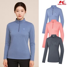 콜핑 여성 투톤 멜란지 등산 긴팔 반집업 티셔츠 KSC042ST0W