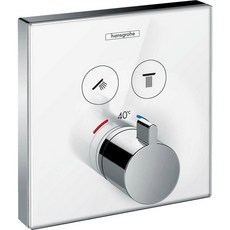 Hansgrohe ShowerSelect 二路定溫控制面板 (鏡面白) 15738.400, 1個