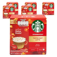 스타벅스 토피 넛 라테 캡슐커피 15.8g x 6p + 밀크캡슐 5.5g x 6p, 6개, 12개입