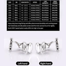 ANATONO 해수 지깅 빅 게임 낚시 릴 CNC 가공 2 단 레버 드래그 보트 트롤링, 02 HT400-SS_02 오른손