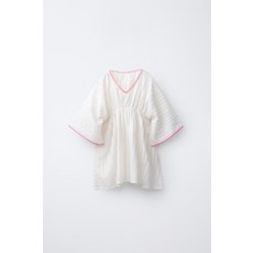 ZARA 콘트라스트 글리터 카프탄 - 크림
