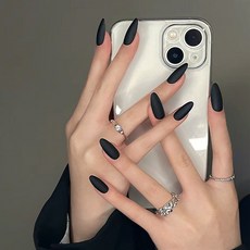 엘씨 리유저블 셀프네일팁 붙이는 인조손톱 24p, 1개, 엘씨네일팁#090_블랙무광아몬드롱