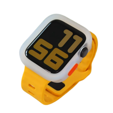 리브이즈 애플워치 호환 실리콘 케이스 스트랩 밴드 세트, 2 반투명 케이스+ 노랑 스트랩