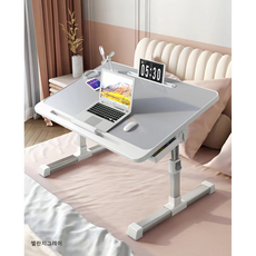 접이식 리프트 침대 작은 테이블 가정 학습 책상 간단한 침실 컴퓨터 베이 창 기숙사 학생 테이블, [그레이]