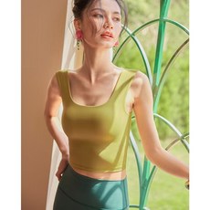 QUEEN YOGA瑜伽服專業高端時尚背心（內含胸墊）