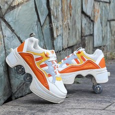 롤러슈즈 히든 운동화 신발 바퀴힐 롤러 바퀴달린 휠, 오렌지