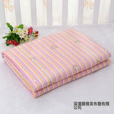 DFMEI 寶寶尿布墊嬰兒防水尿墊純棉透氣可洗用品兒童成人月經隔尿墊牀墊, 1個, 粉色條紋小熊