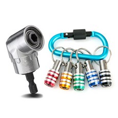 ZIO-BIZ 앵글 드라이버 어댑터 + 육각비트 홀더 5P 카라비너 세트 / 전동드릴 전동드라이버 소켓어댑터 소켓아탑터 복스변환어댑터 코너 드라이버어댑터 드릴어댑터 드라이버아답터, 1개