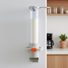 국산 원터치 종이컵 디스펜서 사무실 정수기 자석 부착식, 1세트, 회색