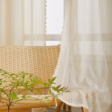 홈데코 태슬 레이스 커튼(145x200cm) (아일릿)