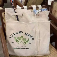 스포츠 라켓 백 테니스 가방 캔버스 배드민턴가방, 1개, 블랙