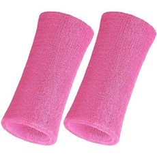 WILLBOND 15.2cm6인치 손목 스웨트밴드 스포츠 밴드 신축성 있는 운동용 스포츠용 블랙 176699, 푸크시아