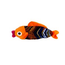GOLDEN CAT 黃金貓 貓玩具 音樂老鼠 毛線魚仔 小煤炭球 彩色魚 斑點魚 貓草玩具, 1個, 毛線魚仔-棕色