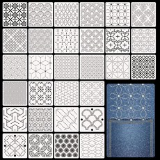 제니미엘 기하학 무늬 사시코 자수도안 스텐실 DIY 자수 보조 도구, 1개